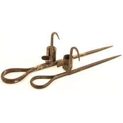 Two Similar Blacksmith Miners Candlesticks