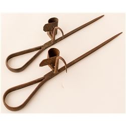 Two Nearly Identical Miners' Candlesticks