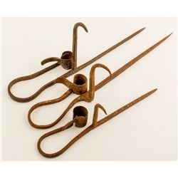 Three Different Sized Miners' Candlesticks