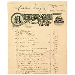 rare Denver Fire Clay Company Billhead