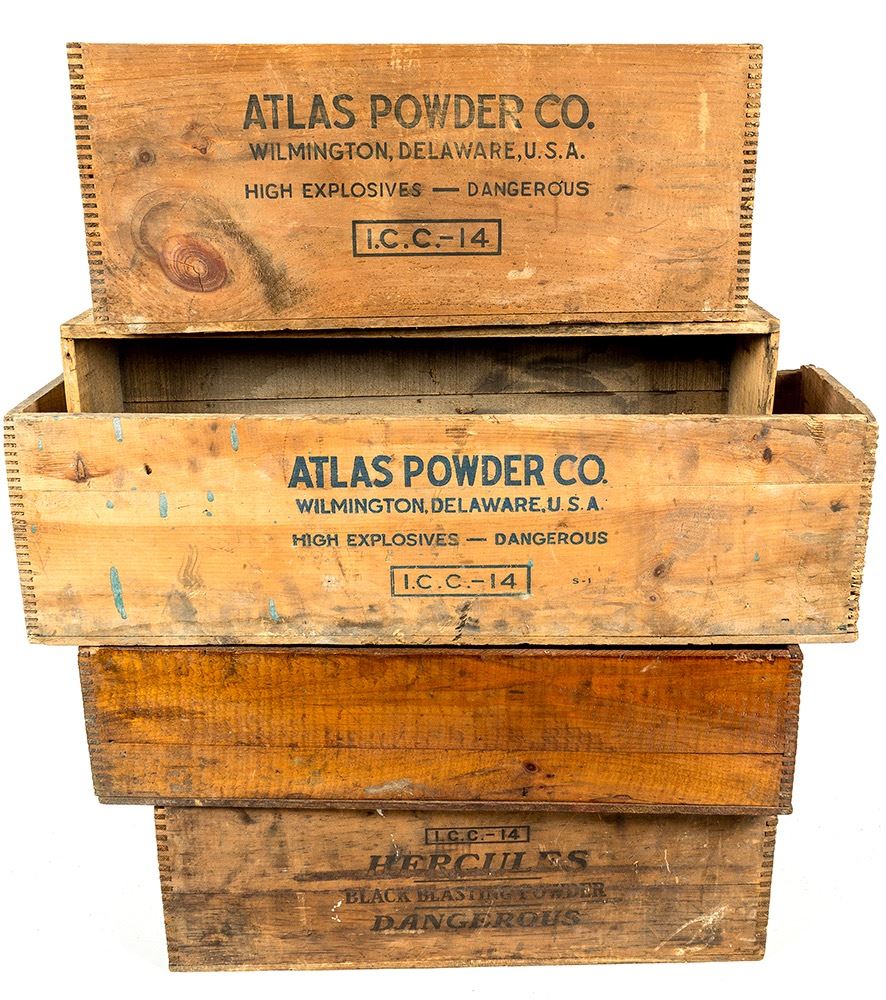 Five Different Long Blasting Powder Boxes