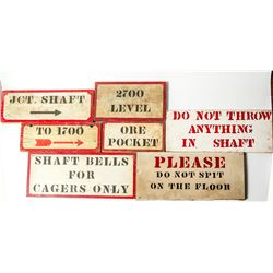 Seven Underground Mine Signs