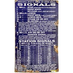 Arizona Mine Bell Signal Sign