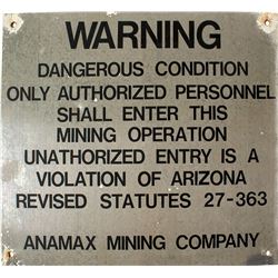 Anamax Mining Company Sign