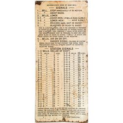 Arizona Mine Bell Signal Sign