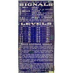 Colorado State Mine Bell Signal Sign