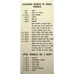 Colorado Bureau of Mines Bell  Signals Sign