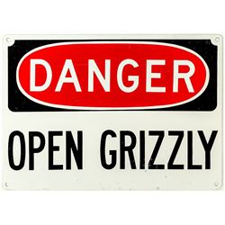 Danger Open Grizzly Sign