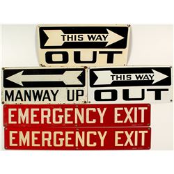 Group of Five Underground Mine Signs