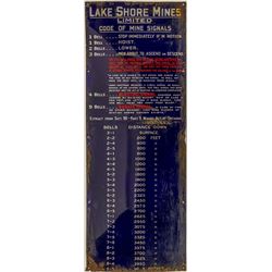 Lakeshore Mines Limited, Mineville Signal Sign