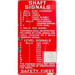 Bright Red Mine Bell Signal Sign