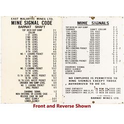 Canadian Mine Bell Signal Sign
