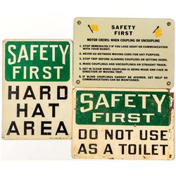 Three Safety First Signs