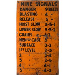 Mine Signals Sign