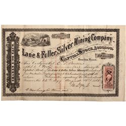 Lane & Fuller Silver Mining Stock Certificate