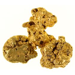 Three Different Shaped Gold Nuggets