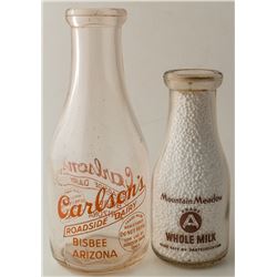 Two Bisbee Milk Bottles