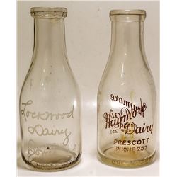 Two Rare Arizona Quart Milk Bottles