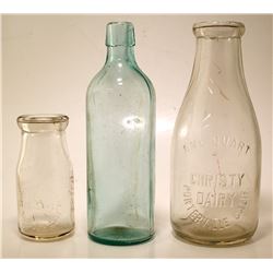 Two Milk Bottles and One Blob Top
