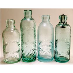 Four Hutch Soda Bottles