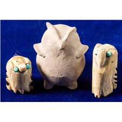 Three Owl Fetishes