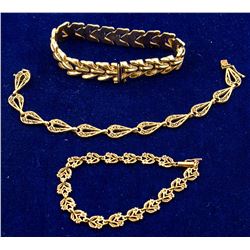 Three 14K Gold Bracelets