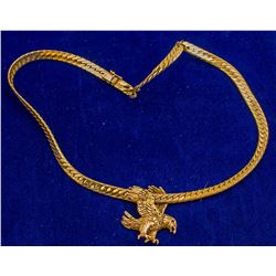 Gold Landing Eagle Pendant
