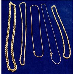 Five Gold necklaces