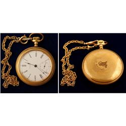 Waltham Gold Pocket Watch with Chain