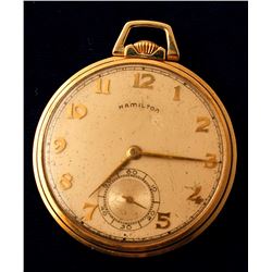 Vintage Hamilton 12S Gold Pocket Watch