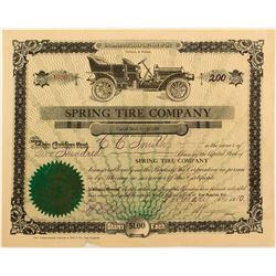 Spring Tire Company Stock Certificate