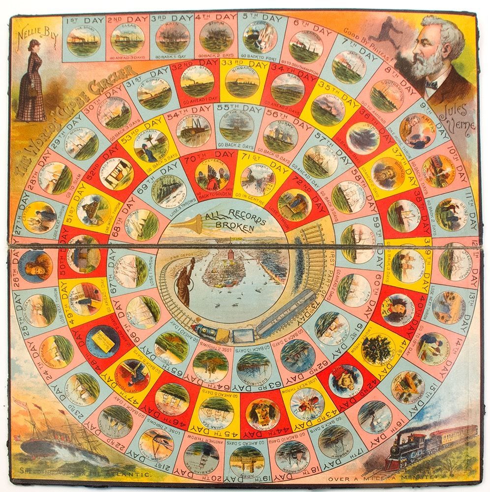 Game of Round the World with Nellie Bly (Vintage Board Game)