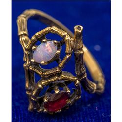 Ruby and Opal Ring