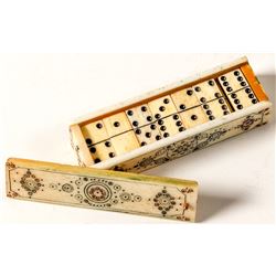 Antique Mexican Bone Domino set