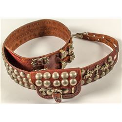 Leather and Brass Cobblestone Belt with Purse
