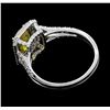 Image 3 : Platinum 2.01ct Yellow Sapphire and Diamond Ring