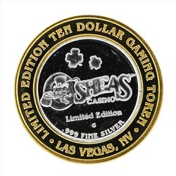 .999 Silver Osheas Casino $10 Casino Gaming Token Limited Edition