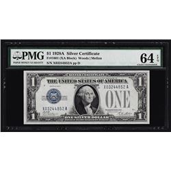 1928A $1 Silver Certificate Note PMG Choice Uncirculated 64EPQ
