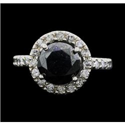 14KT White Gold 5.57ctw Black Diamond Ring
