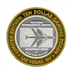.999 Silver McCarran International Airport $10 Casino Gaming Token Limited Editi