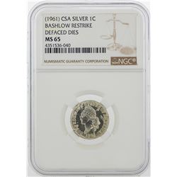 1961 CSA 1 Cent Silver Coin Bashlow Restrike NGC MS65
