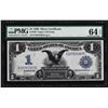 Image 1 : 1899 $1 Black Eagle Silver Certificate Note PMG Choice Uncirculated 64EPQ