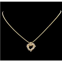 14KT Yellow Gold 1.00ctw Diamond Pendant with Chain