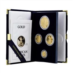 1993 (4) Coin American Gold Eagle Proof Coin Set with COA