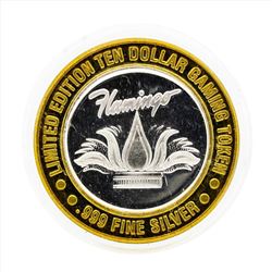 .999 Silver Flamingo Hilton Laughlin Nevada $10 Casino Gaming Token Limited Edit