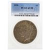 Image 1 : 1928 $1 Peace Silver Dollar Coin PCGS AU58