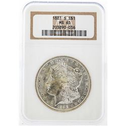 1881-S $1 Morgan Silver Dollar Coin NGC MS65