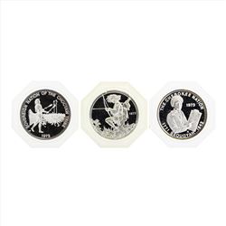Lot of (3) Franklin Mint Indian Tribal Series 1 oz. Silver Coins