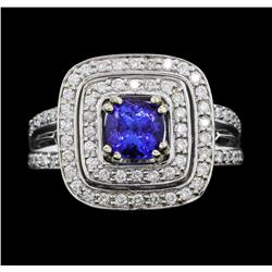 14KT White Gold 1.54ct Tanzanite and Diamond Ring