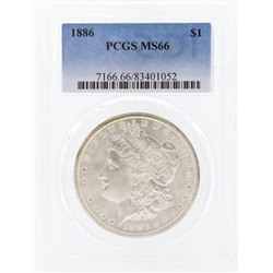 1886 $1 Morgan Silver Dollar Coin PCGS MS66